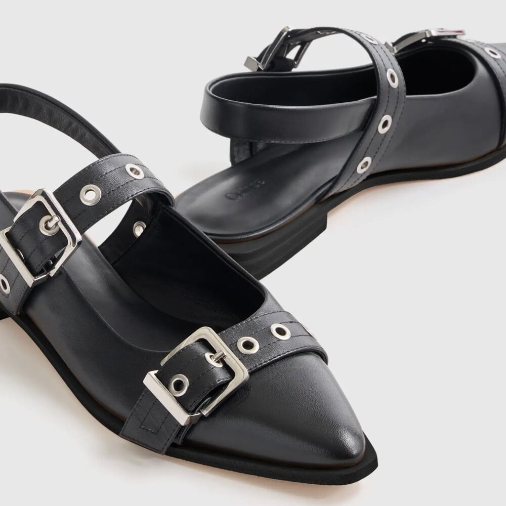 QUINCE Leather Slingback Flat *** EUC